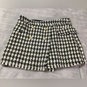House of Harlow 1960 Black and White Checkered Shorts